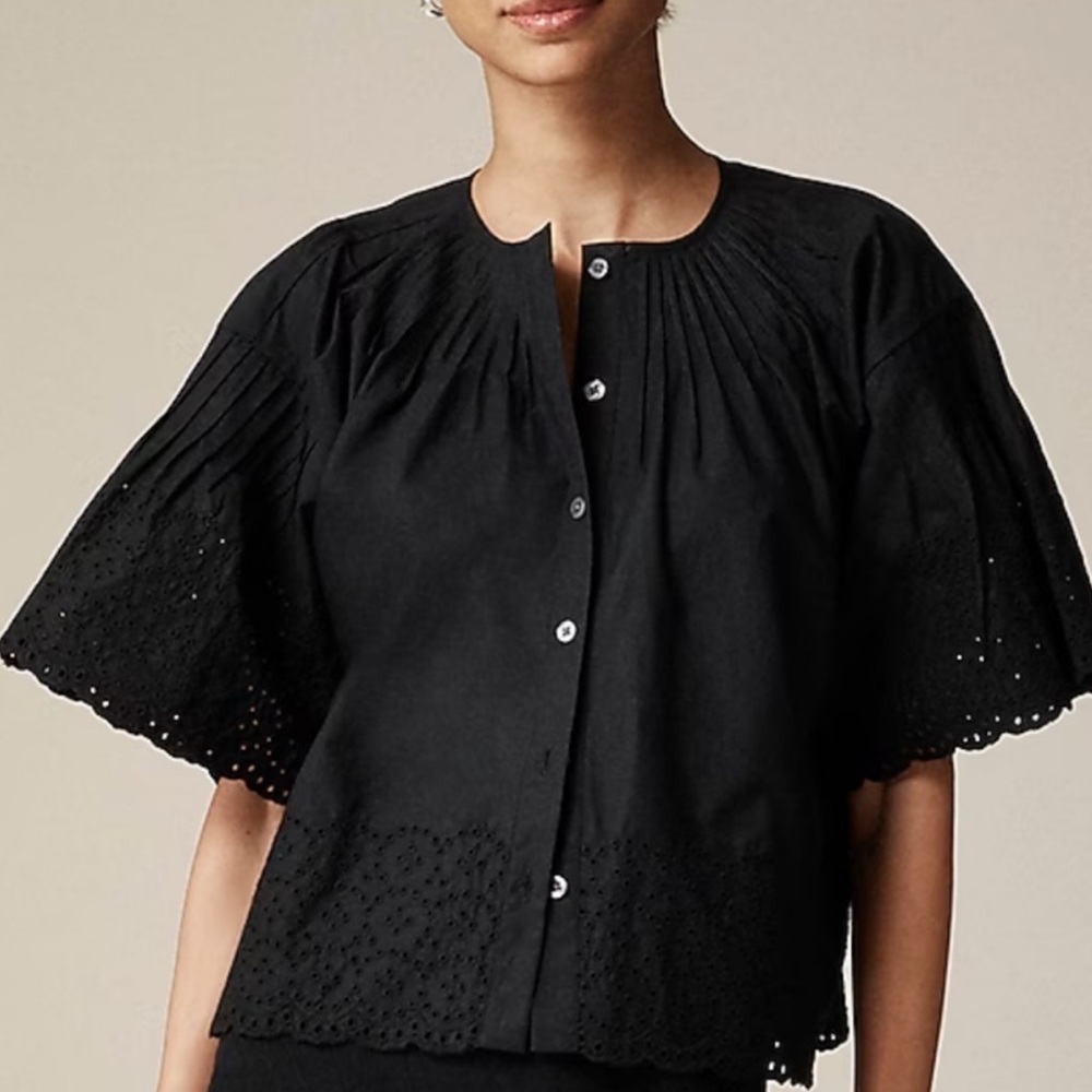 NWT JCrew Jolie Top in Eyelet Cotton Poplin